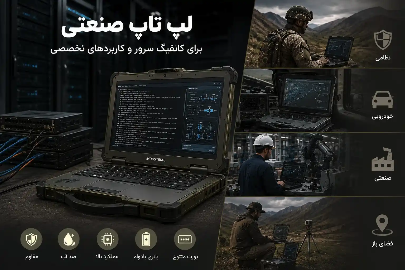 لپ تاپ صنعتی در کانفیگ شبکه و مدیریت سرور چه مزیتی دارد؟ 